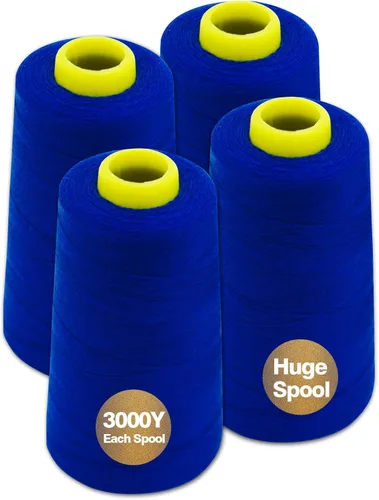 Miniatura 19 de Hilo de serger jaspeado, hilo multiusos para costura, poliéster, 4 conos de 3000 yardas cada carrete para máquina de coser 4 Arco iris