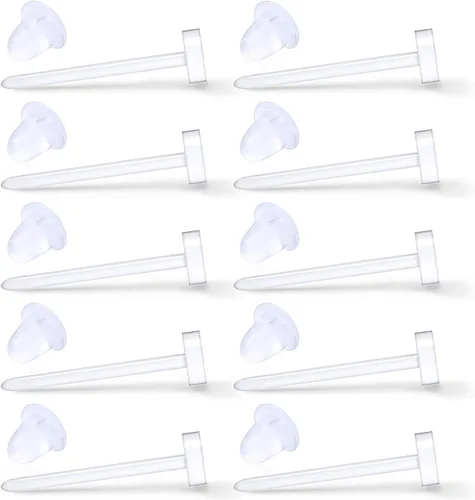 Ruifan pelota de Bioplast flexible PVC de plástico en blanco pasador para Oído Nariz Hueso sin níquel arete Piercing retenedores 0.70 onzas