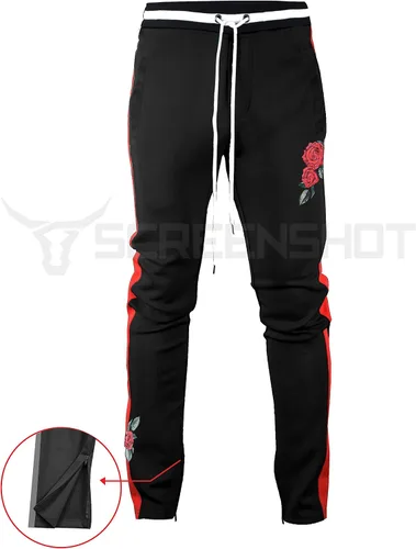 Miniatura 3 de Screenshot - Pantalones deportivos con cinta lateral estilo Hip Hop, ajuste ceñido, para hombre