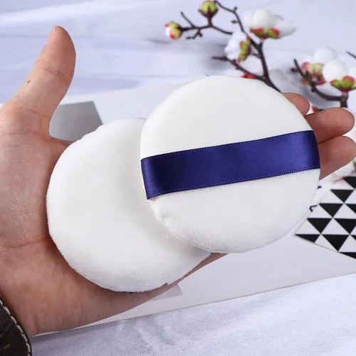 Miniatura 8 de Powder Puff 3 piezas de 3 pulgadas de polvo suave para maquillaje, almohadillas de maquillaje con cinta para rostros y polvos sueltos para base