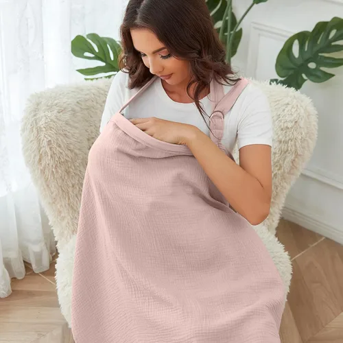 Miniatura 4 de Cobertor de lactancia de muselina para amamantar al bebé, transpirable 100% algodón, cobertor de lactancia con aro rígido para delantal de lactancia