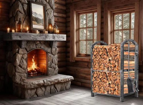 Miniatura 6 de AMAGABELI GARDEN & HOME Estante de leña para interiores con herramientas, juego de herramientas para chimenea, soporte de madera de hierro forjado