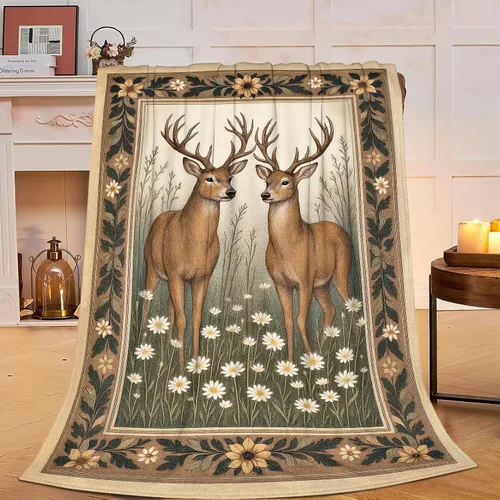 Miniatura 28 de Manta con diseño étnico de mapa tribal africano, diseño vintage de animales de safari africanos, manta suave y acogedora de vellón mullido, mantas