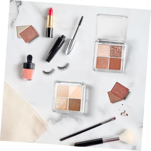 Miniatura 8 de Beaupretty 4 piezas vacía sombra de ojos paleta 4 rejillas sombra de ojos lápiz labial caja de almacenamiento transparente maquillaje DIY cosméticos