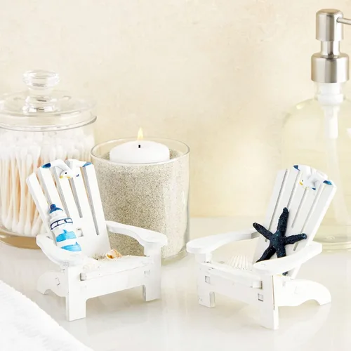 Miniatura 2 de Juvale Juego de 4 mini sillas de playa, decoración náutica de baño y playa, centro de mesa para decoración costera, detalles de casa de muñecas