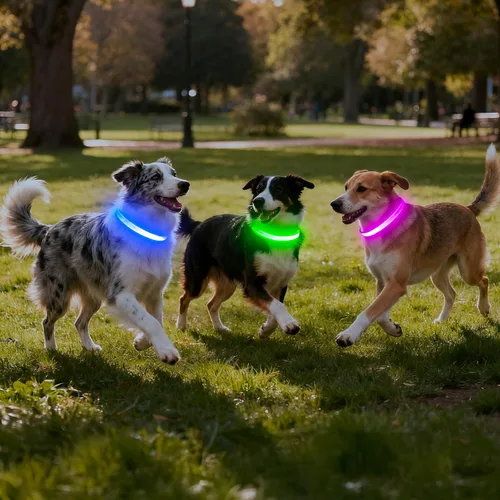Miniatura 6 de Collar LED para Perros Vizpet, Collar para Perros Luminoso Ajustable Recargable por USB Super Brillante Luz de Seguridad Collares Brillantes