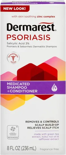Miniatura 8 de Dermarest Champú y acondicionador medicado para la psoriasis, sin perfume, probado por dermatólogos, 8 onzas líquidas (paquete de 2)