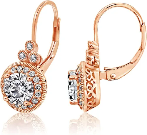 Tienda Collection Platinum or Gold Plated Infinite Elements Zirconia Vintage Drop Earrings