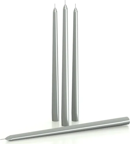 Miniatura 79 de CANDWAX Paquete de 4 velas cónicas blancas, sin goteo, de combustión lenta, sin perfume, de 12 pulgadas, ideales para mesa de comedor, candelabros