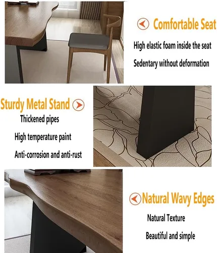 Miniatura 8 de Escritorio para computadora de madera maciza para oficina en casa, mesa larga multifuncional simple y moderna, patas de metal fuertes Mesa de pino