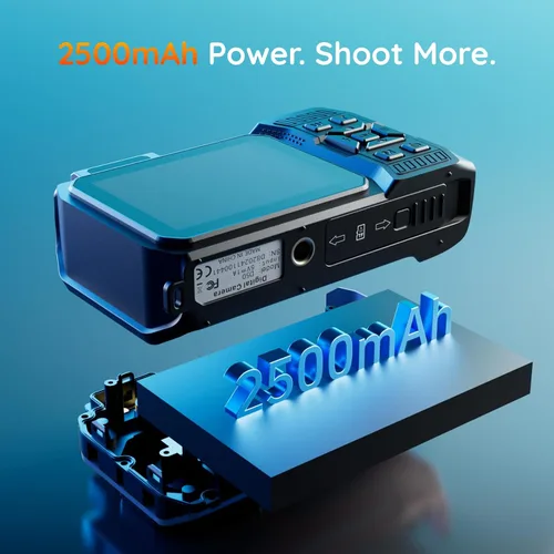 Miniatura 7 de Cámara digital subacuática 8K - MaxMango 70MP 33FT Cámara impermeable con tarjeta 64G - Cámara submarina para esnórquel flotante de doble pantalla