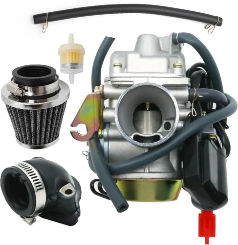 Miniatura 10 de Carburador PD24J para GY6 de 4 tiempos 125cc 150cc ATV Go Karts Scooter Ciclomotores QMJ/QMI157 QMJ/QMI152 - Colector de admisión Fiameter 24mm