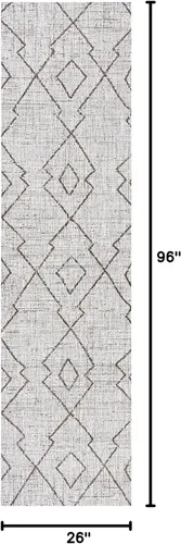 Miniatura 2 de Eyely BMS128A-28 - Alfombra tribal de Papá Noel Mónica Carwa con diseño de enrejado de diamantes para interiores y exteriores, estilo bohemio
