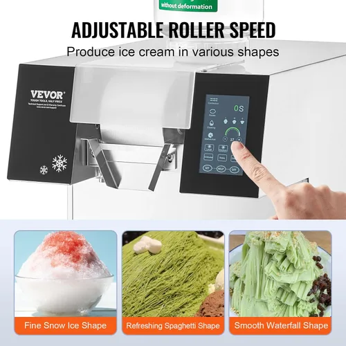 Miniatura 3 de VEVOR Máquina de hielo comercial de copo de nieve, máquina de hielo de copo de nieve de 397 libras/24 horas, máquina de afeitar de hielo de acero