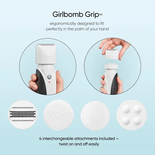 Miniatura 3 de Conair GIRLBOMB - Afeitadora para mujer y amortiguador corporal, húmedo/seco, recargable de iones de litio