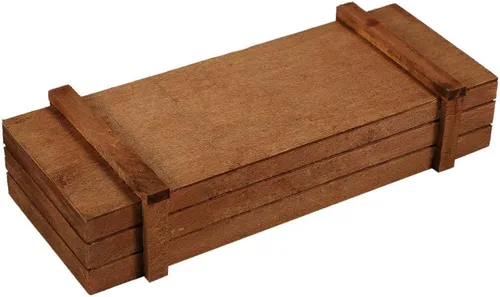 Miniatura 5 de JTLB Caja de almacenamiento rectangular de madera para interiores y exteriores, diseño de flores suculentas