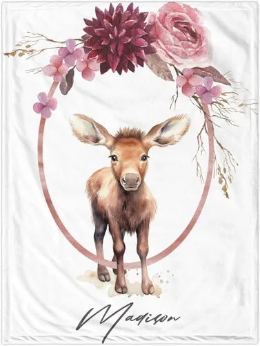 Miniatura 10 de Manta de bebé personalizada con llama, manta de bebé para niña pequeña, manta de bebé floral con nombre que recibe manta de bebé, manta de felpa