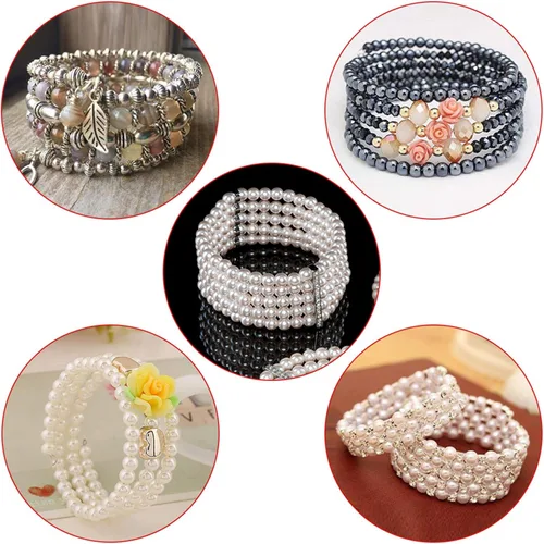 Miniatura 7 de Pulsera de 500 lazos para joyería con cuentas de memoria de alambre de memoria de acero para suministros de fabricación de joyas, creación de arte