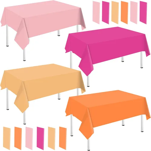 Miniatura 11 de Whaline Mantel rectangular de plástico azul polvoriento, 12 piezas, 4 colores azules, impermeable, para invierno, cumpleaños, bodas, fiestas