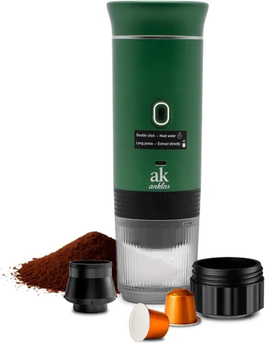 Miniatura 12 de Cafetera portátil 3 en 1 – Máquina de café espresso eléctrica para viajes – Compatible con café molido, cápsulas NS y DG – Cafetera de espresso