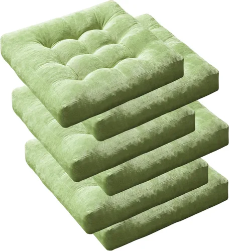 Miniatura 38 de Juego de cojines de suelo de 2 piezas, cojines grandes redondos para sentarse para adultos, cojines acolchados de corduroy para sala de estar