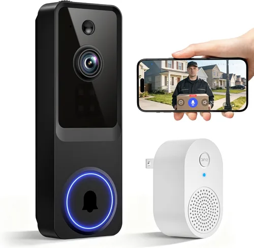 Cámara de timbre de video inalámbrica de 1080p para seguridad del hogar, con almacenamiento en la nube, alertas en tiempo real, visión nocturna,