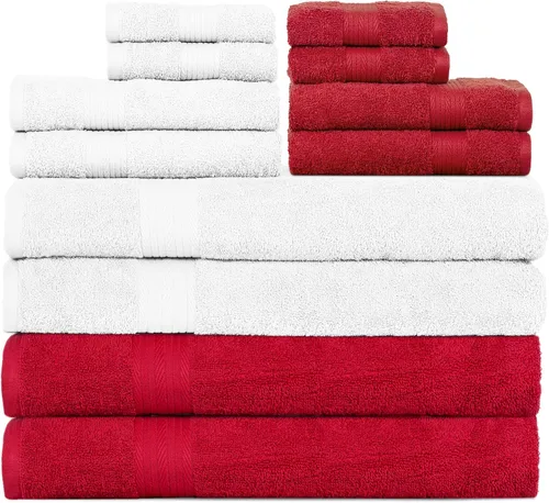 Miniatura 24 de Ample Decor Juego de 12 toallas de baño de 600 GSM, 100% algodón, 4 toallas de baño, 4 toallas de mano, 4 paños de lavado, absorbentes y suaves