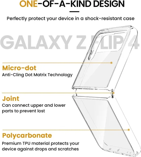 Miniatura 5 de VEGO Funda para Samsung Galaxy Z Flip 4, [antiamarillo] delgada y fina funda protectora de TPU de alta calidad a prueba de golpes para Samsung