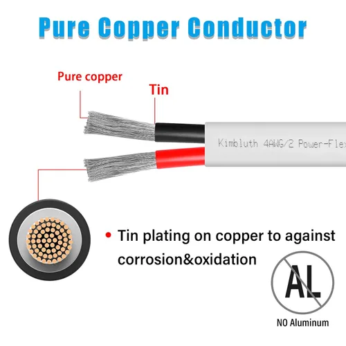 Miniatura 3 de Cable marino dúplex de calibre 10, cable de cobre estañado para barco, 150 pies, 10 AWG, estándar de EE. UU., OFC, alambre de cobre libre de oxígeno