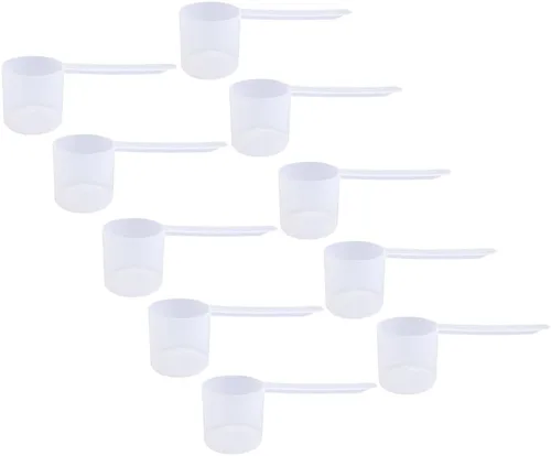 Miniatura 12 de Conjunto de 5 cucharas medidoras de plástico, 6 cucharadas (90 cc 3/8 taza 3 oz. 90 mL) con mango largo para polvos, gránulos, café, comida