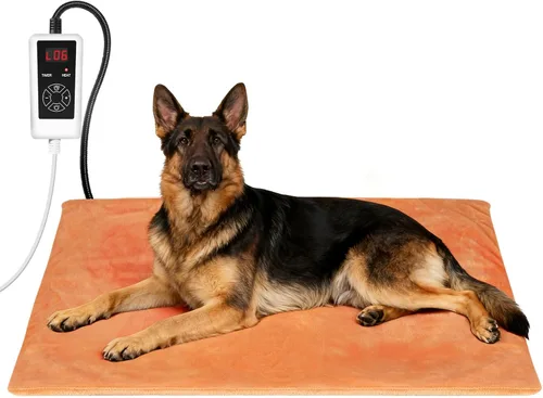 Miniatura 11 de RIOGOO Almohadilla térmica para mascotas, almohadilla térmica eléctrica para perros y gatos con temporizador, manta térmica para perros con 6 Azul