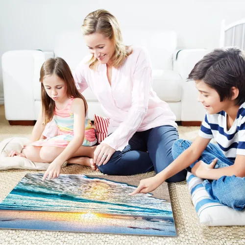 Miniatura 7 de Rompecabezas de madera de 1000 piezas para adultos, familia o ancianos, rompecabezas hawaianos de playa al atardecer, decoración del hogar