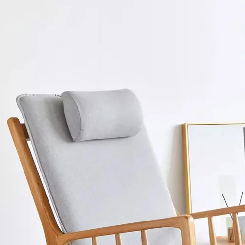 Miniatura 3 de Silla de oficina de madera maciza con almohada, mecedora para el hogar, silla de ocio tapizada extraíble, adecuada para sala de estar, dormitorio