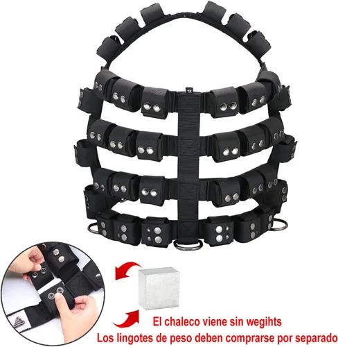 Miniatura 3 de Arnés para perros pequeños, medianos y grandes, sin tirones, chaleco con peso para perro, arnés táctico para perros Pit Bulls con bolsillos