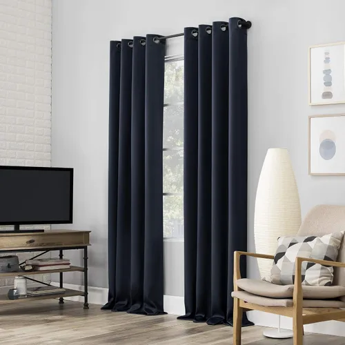 Miniatura 51 de Sun Zero Nordic - Juego de 2 paneles de cortinas con ojales de grado teatral extremo 100% opacas, 104" x 96" (2* 52" x 96"), cortinas opacas blanco