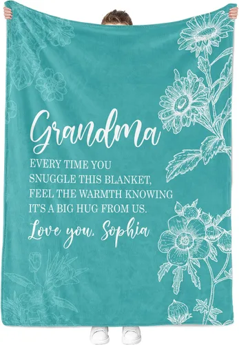 Miniatura 11 de Personalized Grandma Blanket, Gifts for Grandmother from Grand Kids, Name Blankets for Mimi, Gigi, Nana (Grandma 01)