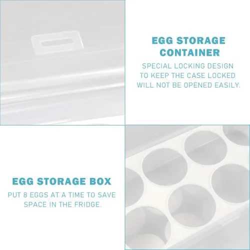 Miniatura 6 de Caja de almacenamiento de huevos de belleza con 8 ranuras para recoger huevos de belleza, contenedor de almacenamiento de huevos, portador de huevos