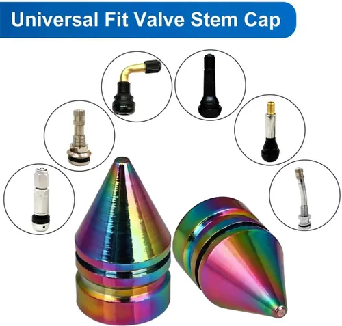 Miniatura 6 de Tapones de vástago de válvula de neumático de automóvil, 4 PCS Tapones de vástago de válvula de neumático de aleación, tapas de aire duraderas