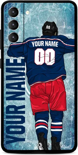 Miniatura 8 de Funda personalizada de hockey sobre hielo con nombre y número para Samsung Galaxy S22 S23 S21+ S20 Ultre S21 FE S10 S8 S9 Plus, silicona líquida