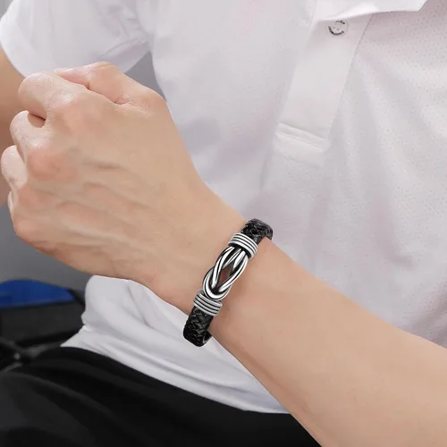 Miniatura 3 de Pulsera de cuero para hombres, marido, hijo, nieto, novio, Navidad, cumpleaños, día del padre, aniversario, día de San Valentín, regalo para hombre