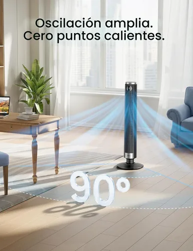 Miniatura 7 de DREO Ventilador de torre inteligente para dormitorio, altura ajustable de 40 a 45 pulgadas, velocidad de 28 pies/s, motor de CC, 9 velocidades, 4