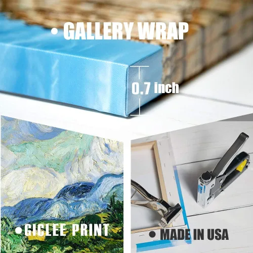 Miniatura 5 de A&T ARTWORK Campo de trigo con cipreses de Van Gogh Las reproducciones de arte clásico mundial, impresiones en lienzo giclée para decoración