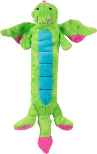 Miniatura 25 de goDog - Juguete de dragón de peluche chirriante para perro, tecnología Chew Guard, color azul claro, tamaño pequeño