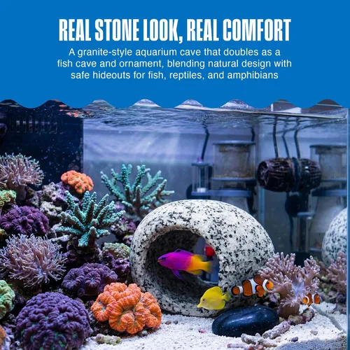 Miniatura 2 de Penn-Plax Deco-Replicas - Adorno de granito para acuario y escondite – Aspecto realista de piedra – Seguro para tanques de agua dulce y agua salada