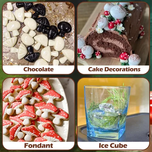 Miniatura 3 de Webake Molde de chocolate de hongos, moldes de silicona de 15 cavidades con tres bonitas formas de hongo, perfecto para chocolate, dulces, fondant