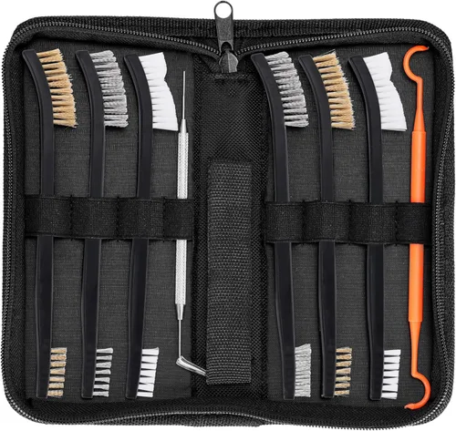Miniatura 6 de BOOSTEADY Kit de cepillo y gancho de limpieza de pistola en estuche organizador con cremallera (8 piezas) – Cepillos de cerdas de nailon de acero