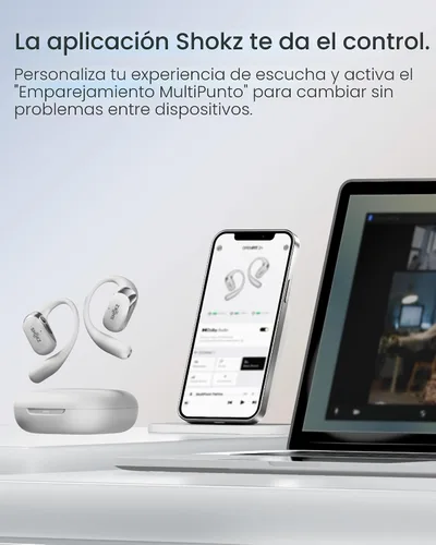 Miniatura 9 de SHOKZ Auriculares OpenFit 2+ OpenFit 2+, habilitados para Dolby Audio, cómodos auriculares con ganchos suaves para los oídos, tiempo de reproducción