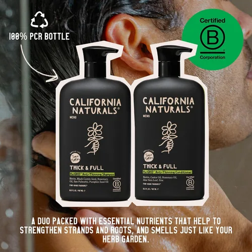 Miniatura 6 de California Naturals Mens Re:Gro - Juego de champú y acondicionador, antiadelgazamiento y apoyo al crecimiento del cabello, todo tipo de cabello