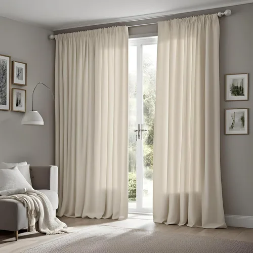 Miniatura 15 de Cortinas de lino sintético (2 paneles de 50 pulgadas de ancho x 108 pulgadas de largo, color blanco hueso)