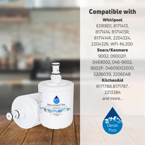 Miniatura 9 de 2-Pack – Whirlpool et2ahtxlq01 Frigorífico Filtro de agua de repuesto Cartucho de filtro de agua para nevera Whirlpool 8171413, 8171414 COMPATIBLES
